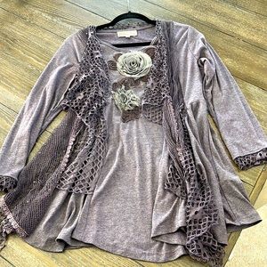 Pretty Angel purple sweater/tunic style top Size Small